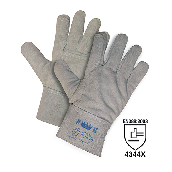 fITtprintse Un Paio di Guanti da Lavoro in Pelle Bovina Resistenti al Fuoco e Anti-Calore per Guanti da Lavoro in Metallo 